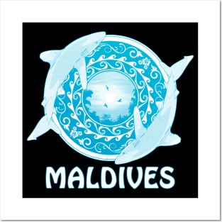 Maldives Oceanic Whitetip sharks Posters and Art